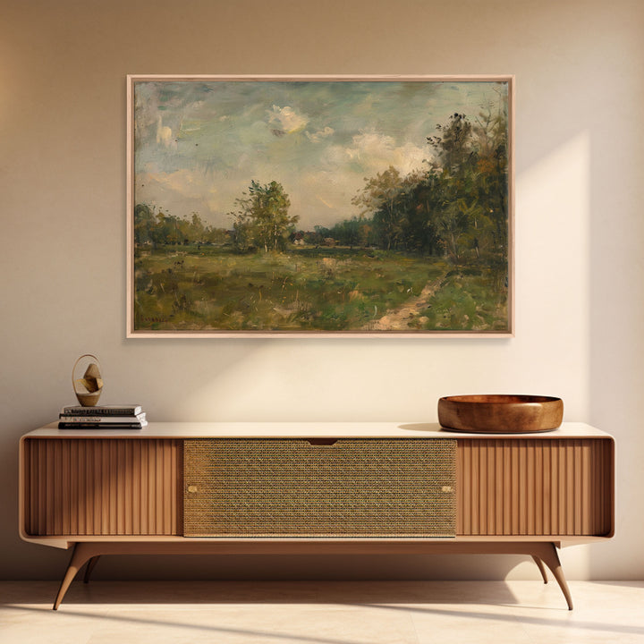 Slightly Scorched Vintage Landscape Painting Print | Framed Wall Art Or Metal Print | Home Decor | 40x60 Art | Huge Art | Living Room Decor