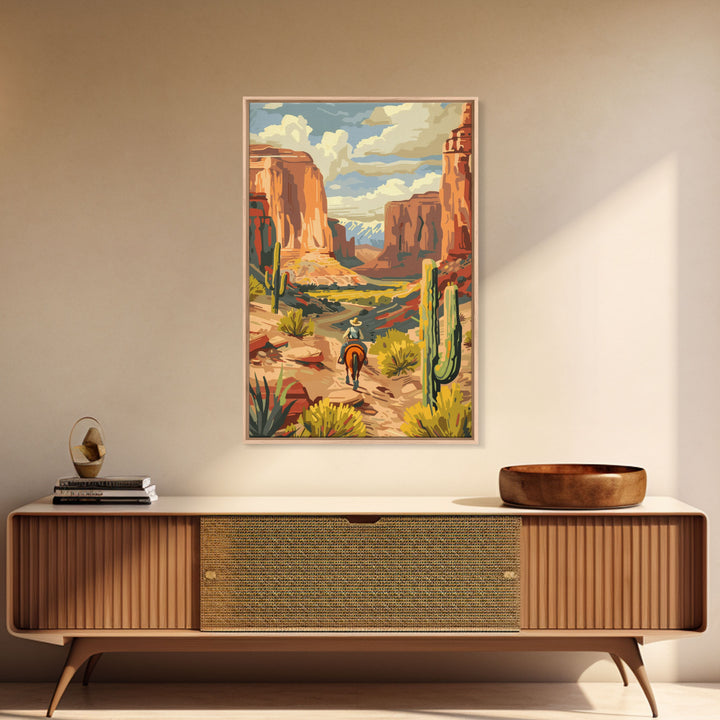 Colorful Western Cowboy Boots with Floral Design - Framed Canvas Print, Rustic Wall Art, Western Boot Decor for Living Room