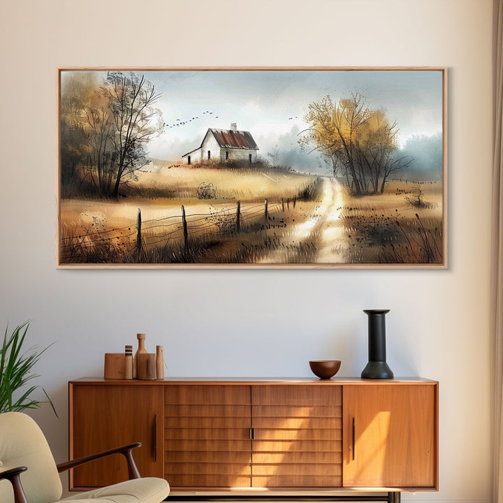 Prickly Pear Cactus Blooming in Desert Sunset, Eye-catching Framed Canvas Print for Living Room, Boho Wall Art, Floral Decor