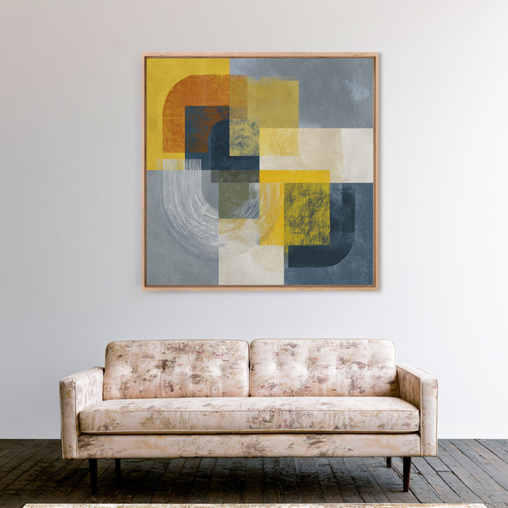 Statement Abstract with Bold Layered Brushwork Framed Canvas Print, Wall Art, Modern Decor, Living Room Decor, Abstract Art, WAL-1x1-1