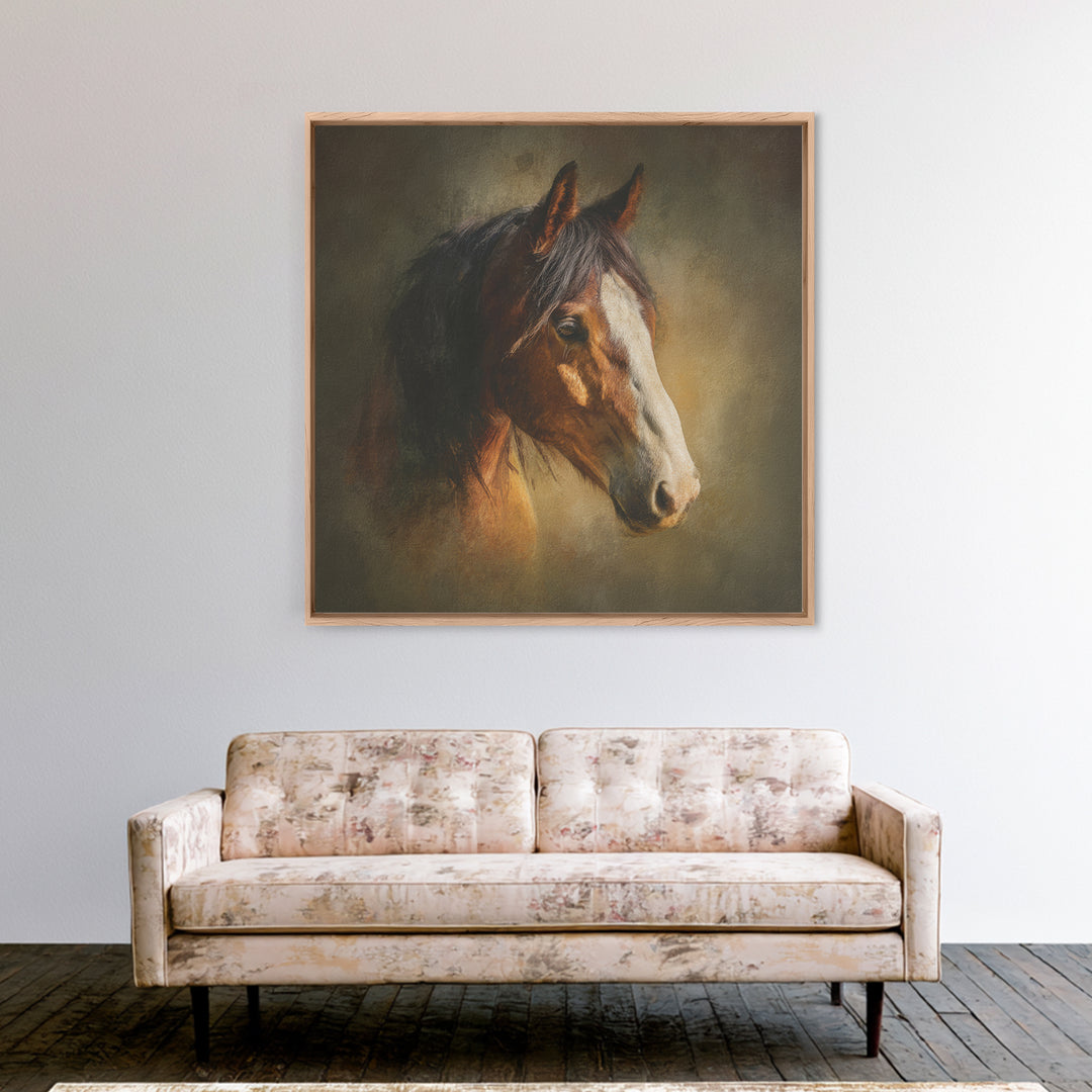 Wild Horse Portrait Canvas Print, Wall Art, Abstract Wall Art, Living Room Decor, Fine Art, Contemporary Art, WAL-1x1-13
