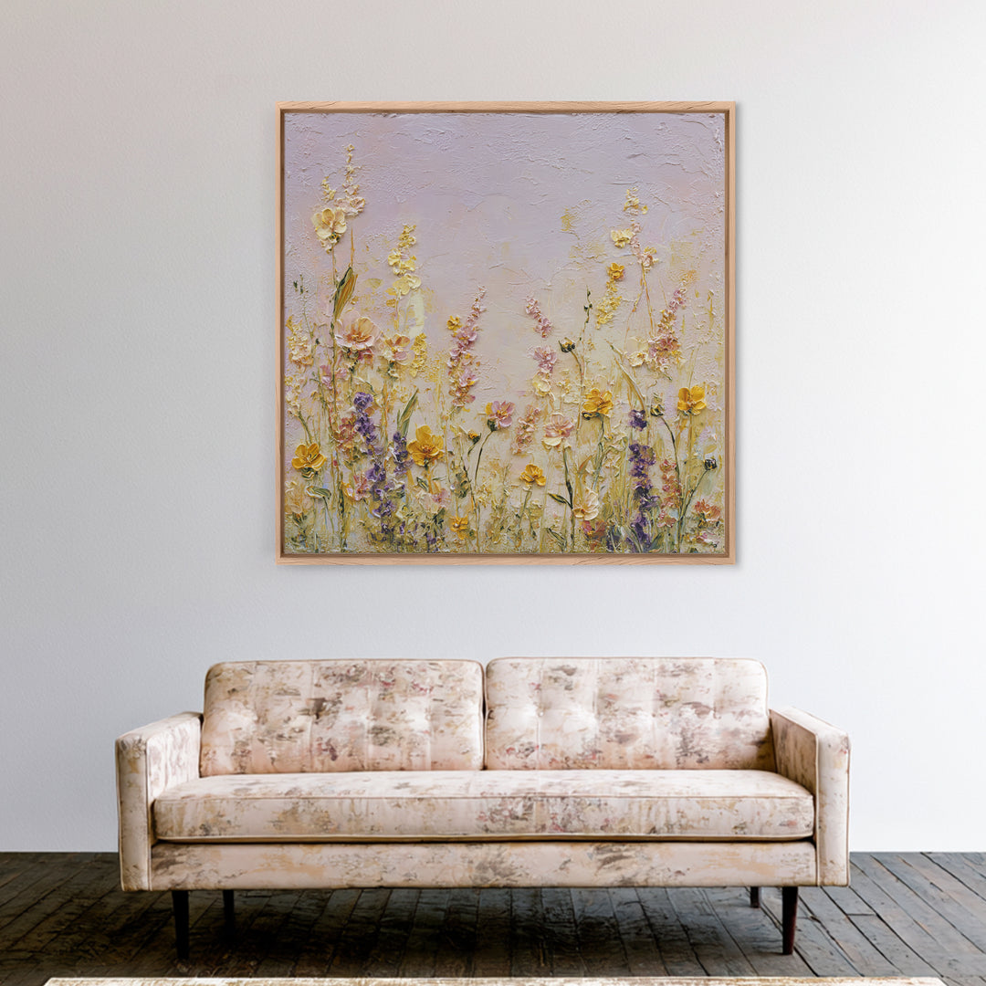 Impressionist Meadow of Wildflowers Canvas Print, Wall Art, Gallery Decor, Living Room Decor, Fine Art, Home Decor, WAL-1x1-17