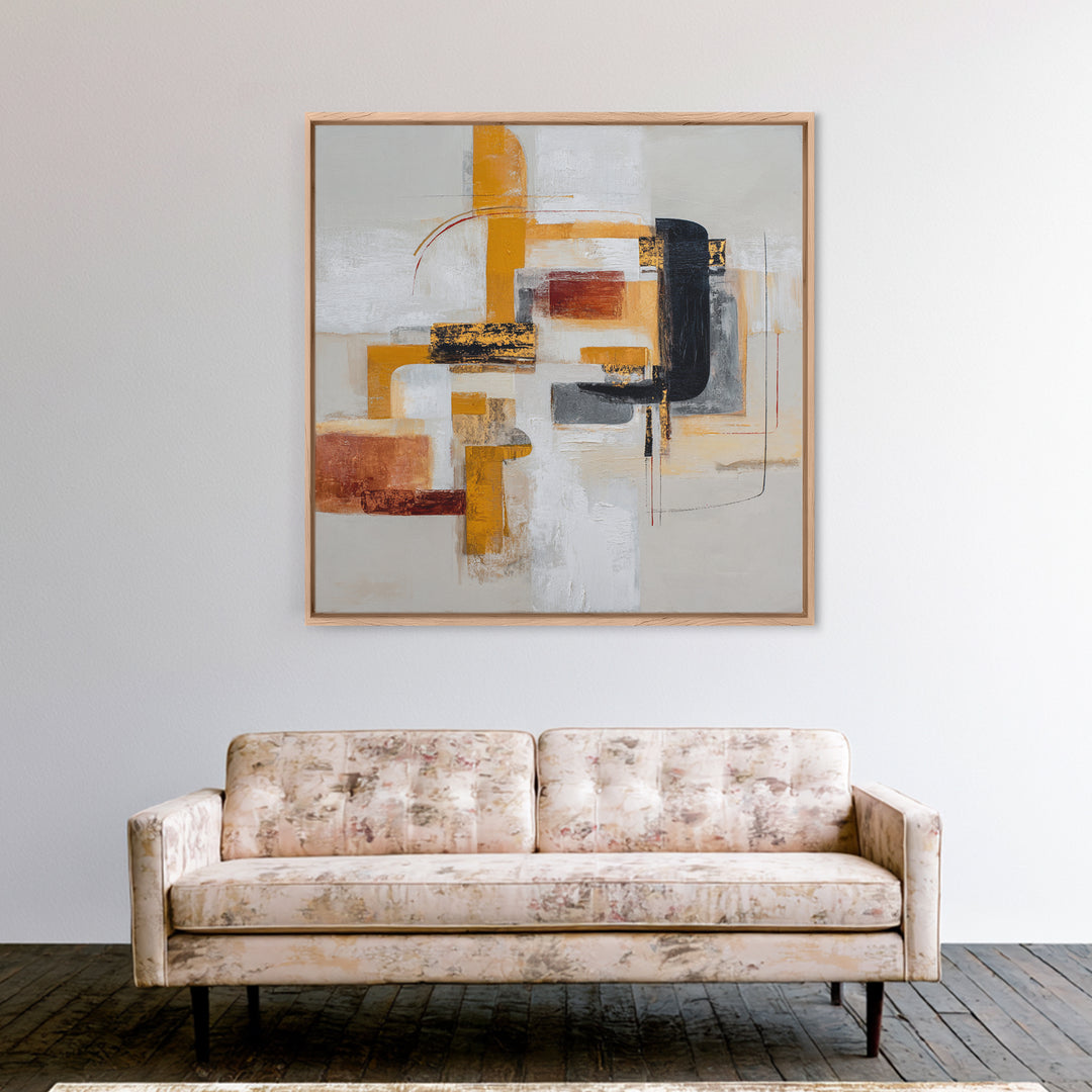 Statement Abstract with Bold Layered Brushwork Canvas Print, Wall Art, Room Decor, Living Room Decor, Abstract Art, WAL-1x1-25