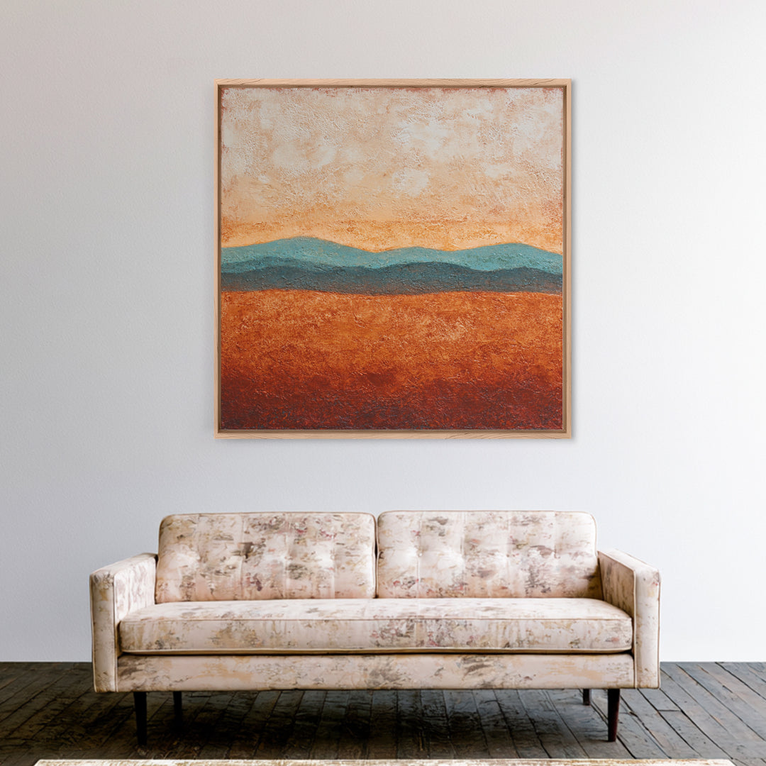 Desert Landscape in Warm Terracotta Tones Canvas Print, Wall Art, Wall Hanging, Living Room Decor, Fine Art, WAL-1x1-31