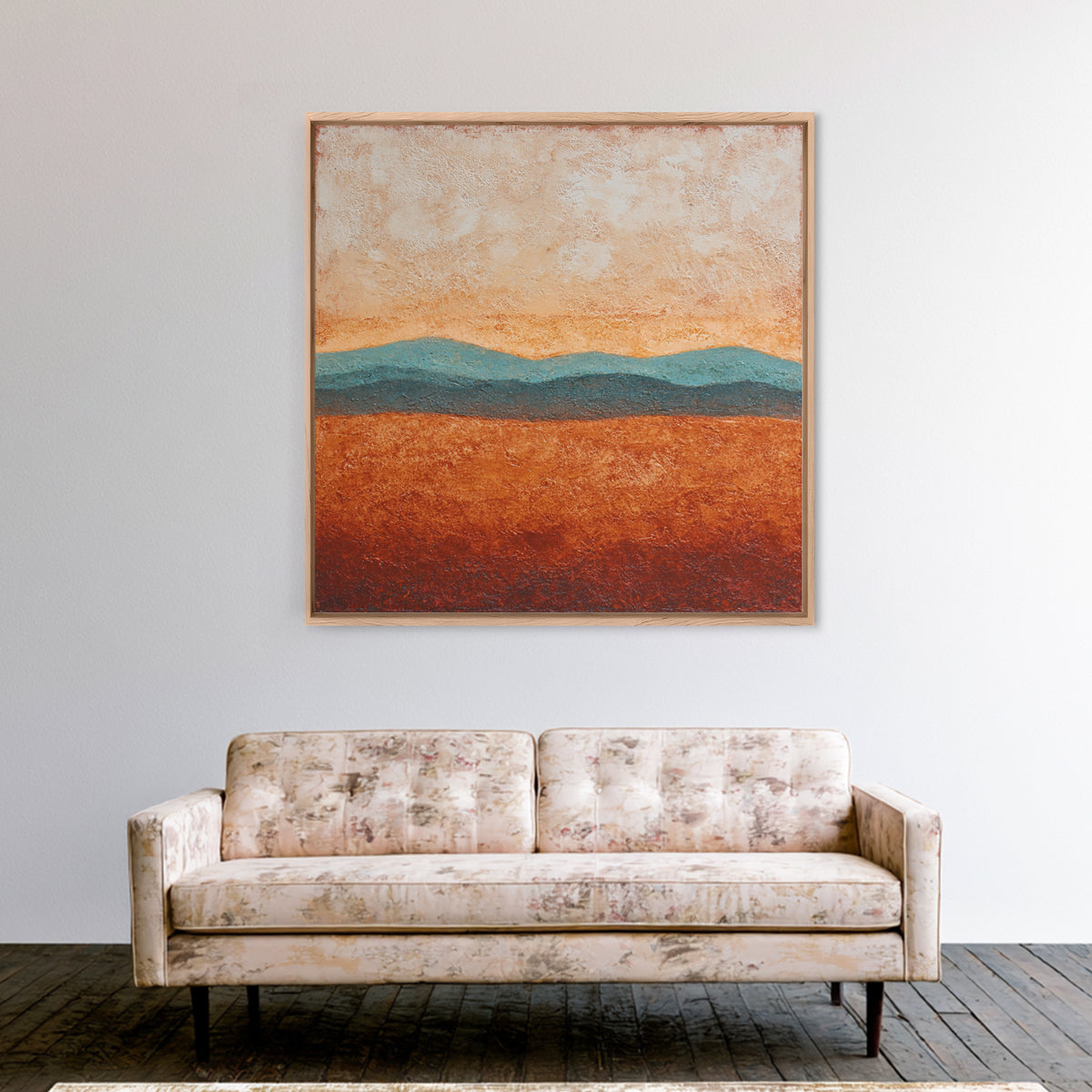 Desert Landscape in Warm Terracotta Tones Canvas Print, Wall Art, Wall Hanging, Living Room Decor, Fine Art, WAL-1x1-31