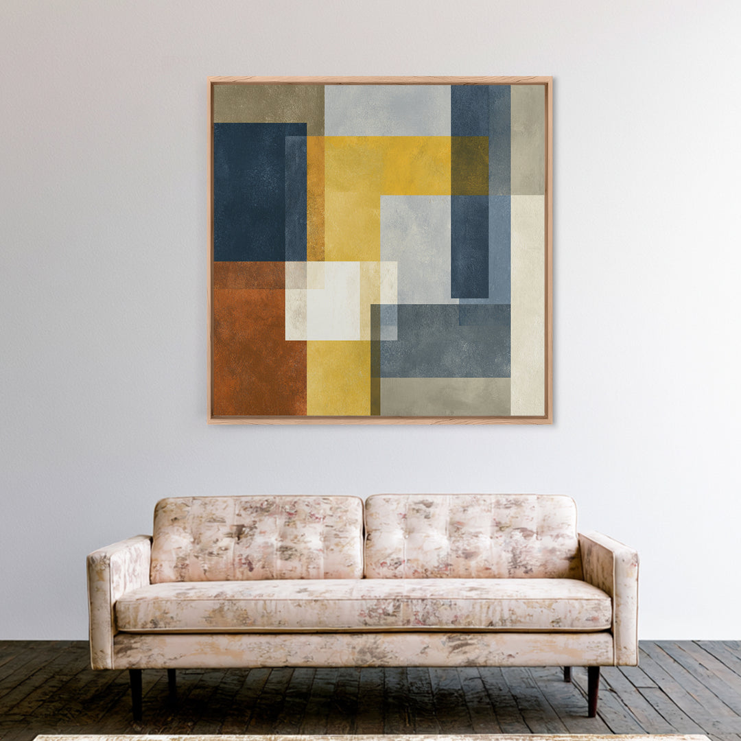 Modern Geometric Composition for Living Spaces Canvas Print, Wall Art, Home Decor, Living Room Decor, Abstract Art, WAL-1x1-4