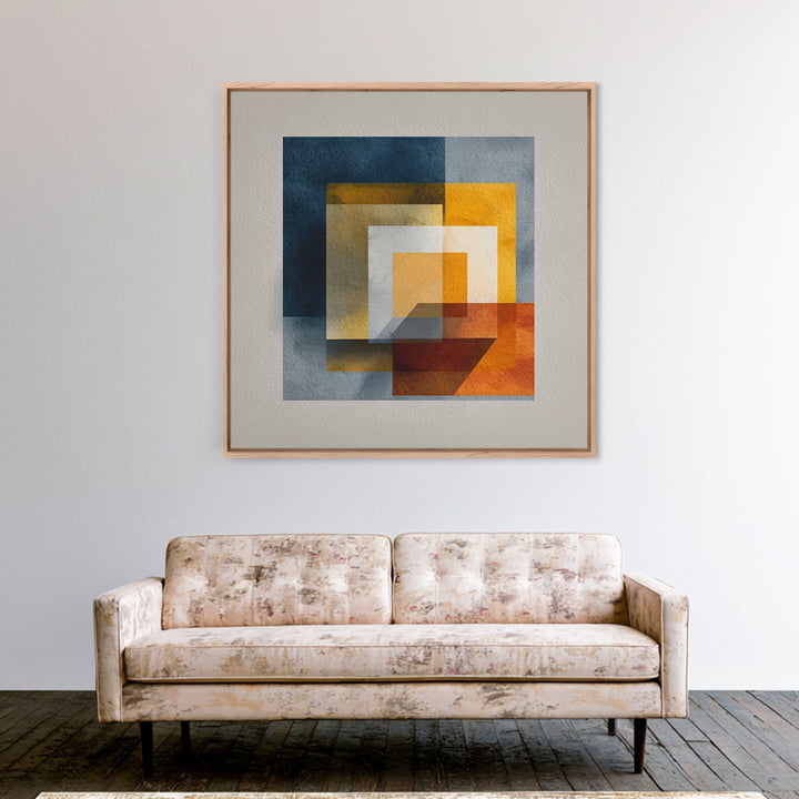 Modern Geometric Composition for Living Spaces Canvas Print, Wall Art, Textured Wall Art, Living Room Decor, Abstract Art, WAL-1x1-76