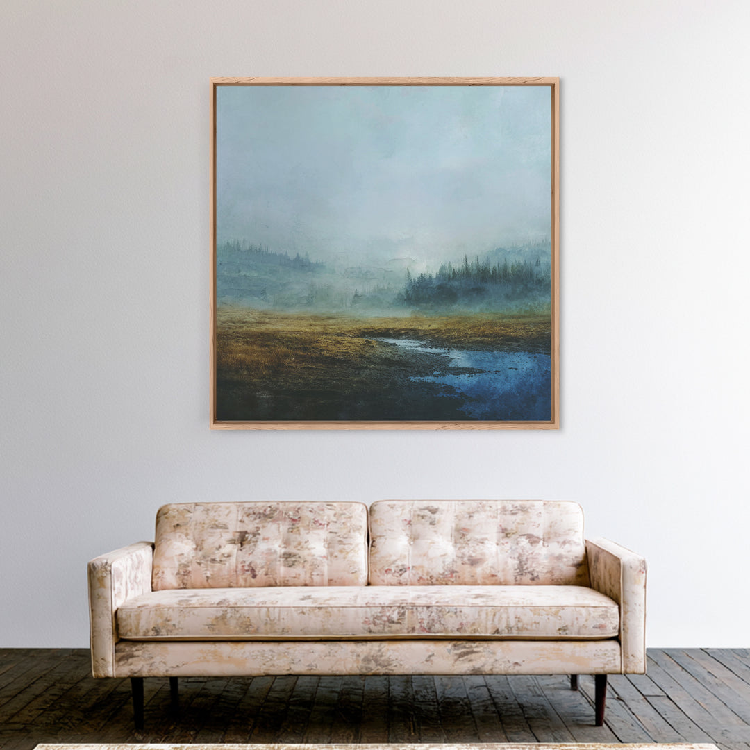 Moody Forest Landscape Canvas Print, Wall Art, Boho Decor, Living Room Decor, Fine Art, Painting, Art Print, WAL-1x1-82