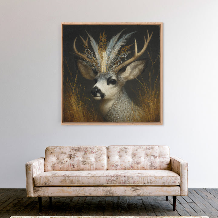 Whimsical Animal Portrait Canvas Print, Wall Art, Fine Art Print, Living Room Decor, Oil Painting, Wall Decor, WAL-1x1-95