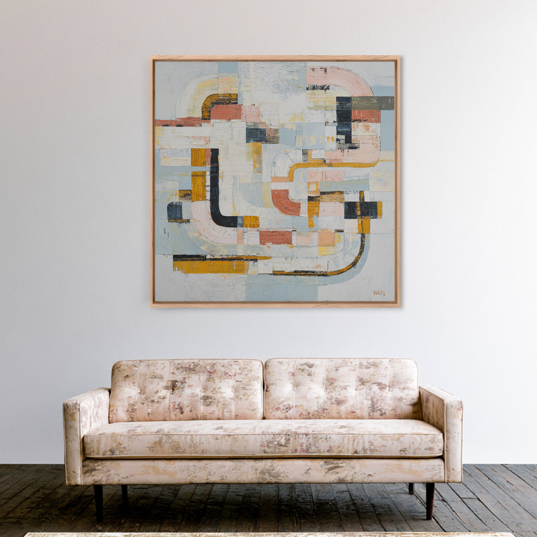 Statement Abstract with Bold Layered Brushwork Canvas Print, Wall Art, Heart, Living Room Decor, Fine Art, Home Decor Gift, WAL-1x1-97