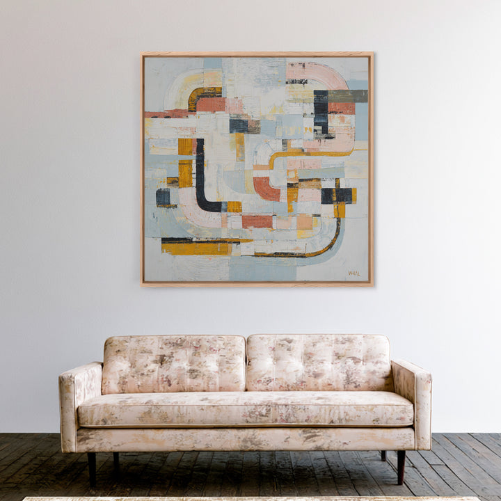 Statement Abstract with Bold Layered Brushwork Canvas Print, Wall Art, Heart, Living Room Decor, Fine Art, Home Decor Gift, WAL-1x1-97
