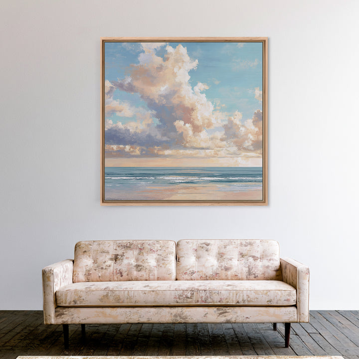 Classic Seascape with Dramatic Clouds Canvas Print, Wall Art, Art, Living Room Decor, Fine Art, Wall Clock, Large Wall Art, WAL-1x1-99