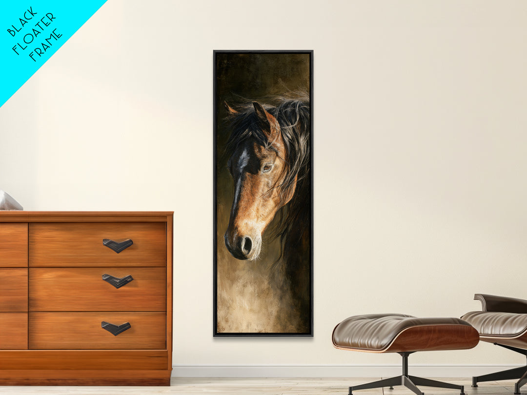 Wild Horse Portrait Canvas Print, Wall Art, Abstract Wall Art, Living Room Decor, Fine Art, Contemporary Art, WAL-1x3-1