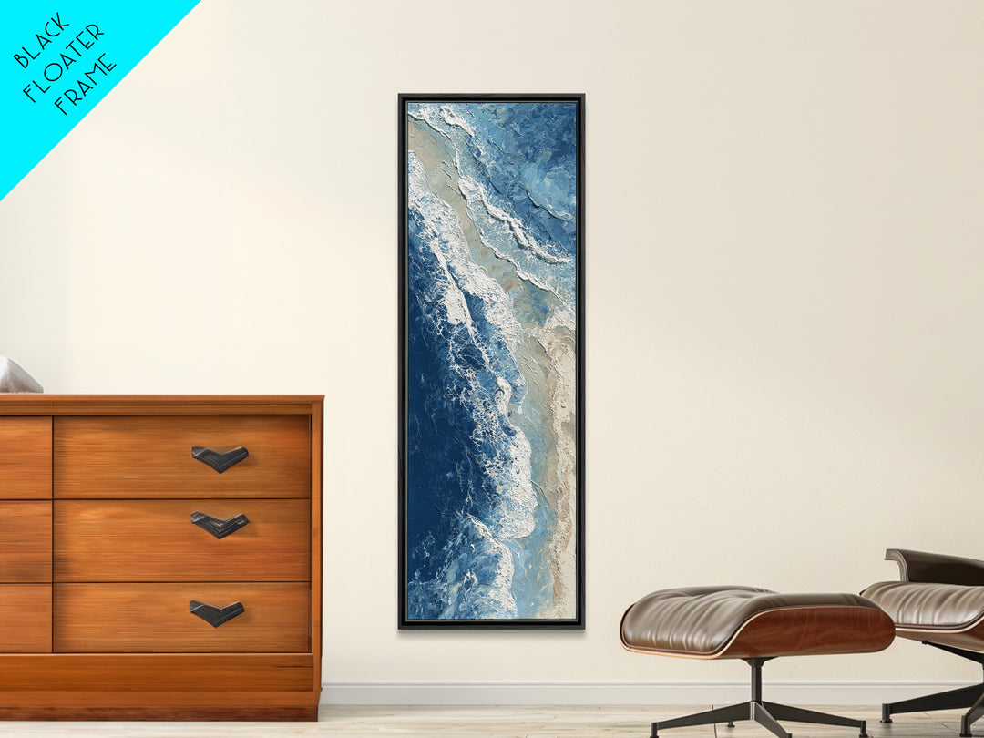 Coastal Aerial Water Study Canvas Print, Wall Art, Digital Wall Art, Living Room Decor, Fine Art, Wood Wall Art, WAL-1x3-23