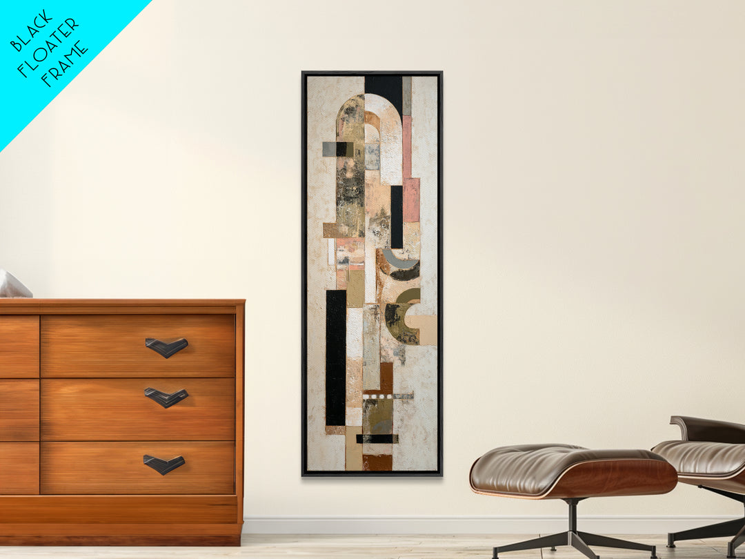 Statement Abstract with Bold Layered Brushwork Canvas Print, Wall Art, Minimalist Decor, Living Room Decor, Fine Art, WAL-1x3-37