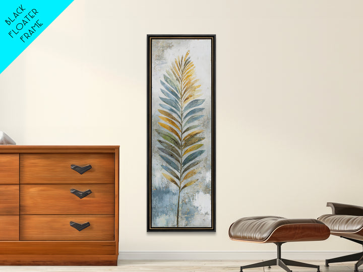Tropical Palm Leaf Painting Framed Canvas Print, Wall Art, Canvas, Living Room Decor, Watercolor Art, Canvas Wall Art, WAL-1x3-52