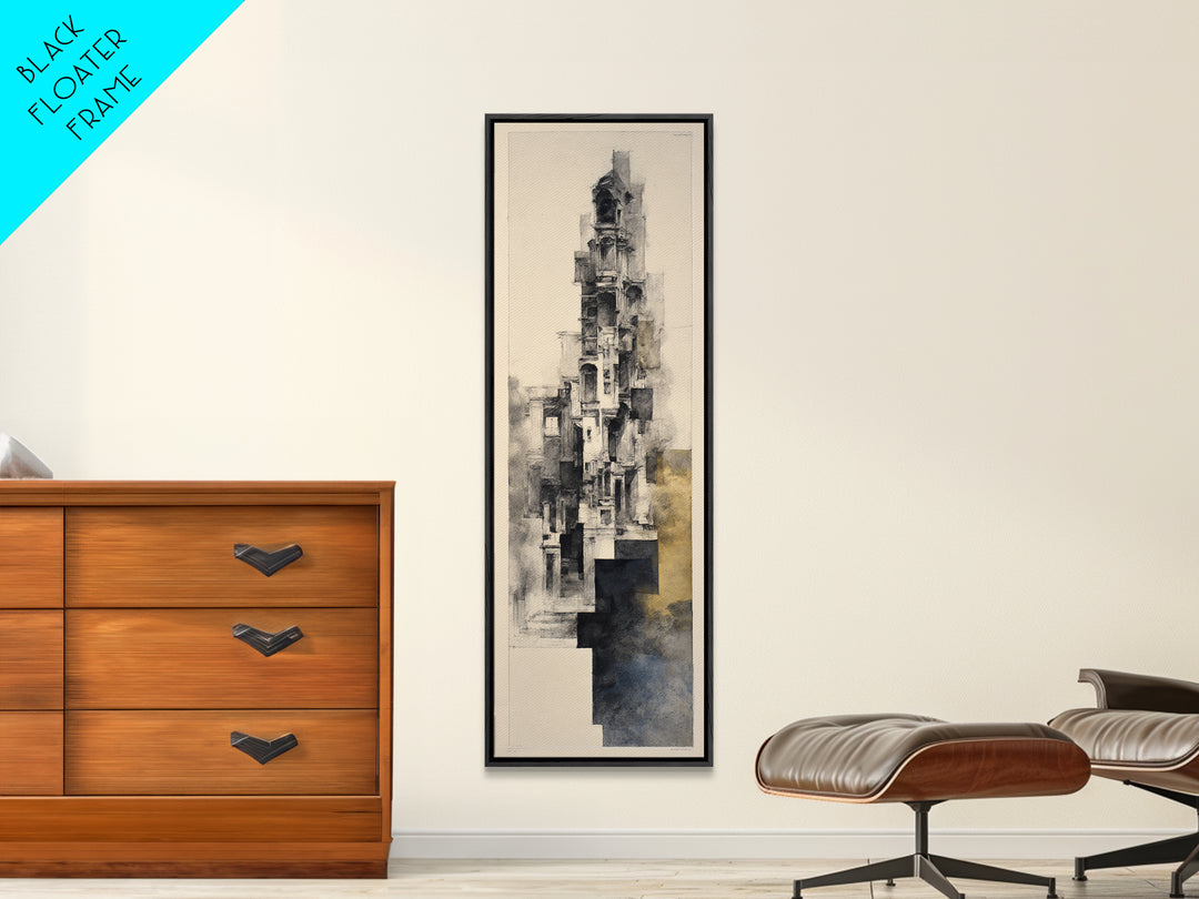 Black and White Architectural Study Canvas Print, Wall Art, Home Decor Gift, Living Room Decor, Fine Art, Neutral Decor, WAL-1x3-68
