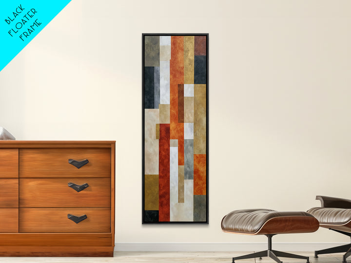 Modern Geometric Composition for Living Spaces Canvas Print, Wall Art, Textured Wall Art, Living Room Decor, Abstract Art, WAL-1x3-88