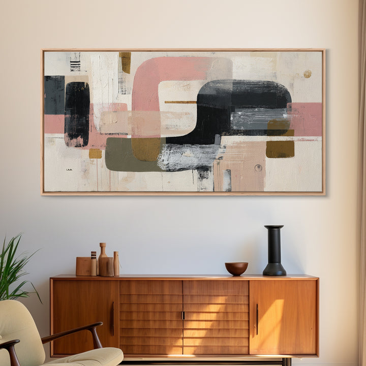 Statement Abstract with Bold Layered Brushwork Canvas Print, Wall Art, Heart, Living Room Decor, Fine Art, Home Decor Gift, WAL-2x1-21