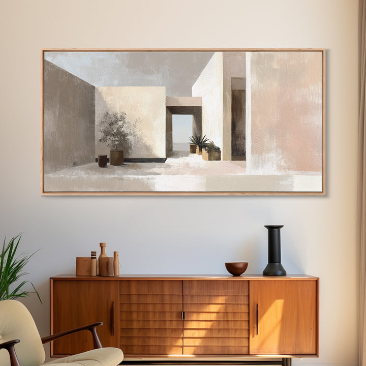 Black and White Architectural Study Framed Canvas Print, Wall Art, Contemporary Art, Living Room Decor, Fine Art, WAL-2x1-28