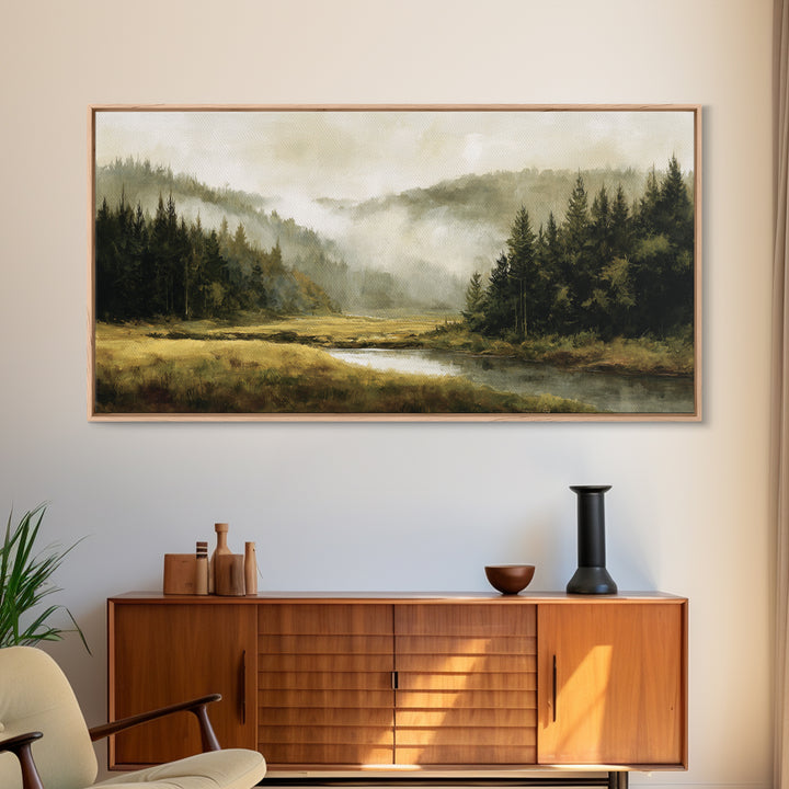 Moody Forest Landscape Canvas Print, Wall Art, Wall Decor, Living Room Decor, Fine Art, Large Wall Art, Art Deco, WAL-2x1-54