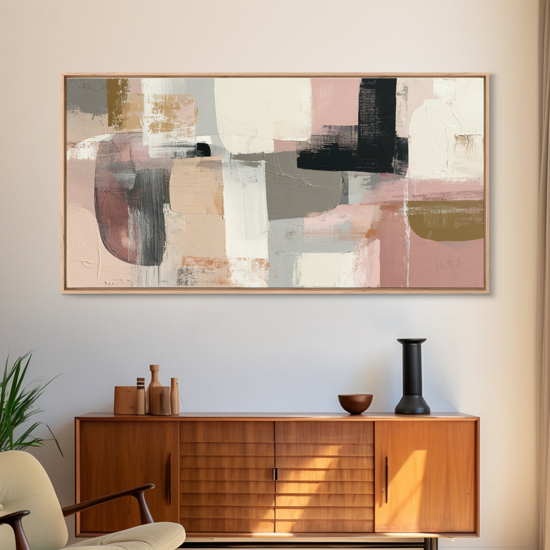 Statement Abstract with Bold Layered Brushwork Canvas Print, Wall Art, Wall Hanging, Living Room Decor, Abstract Art, WAL-2x1-93