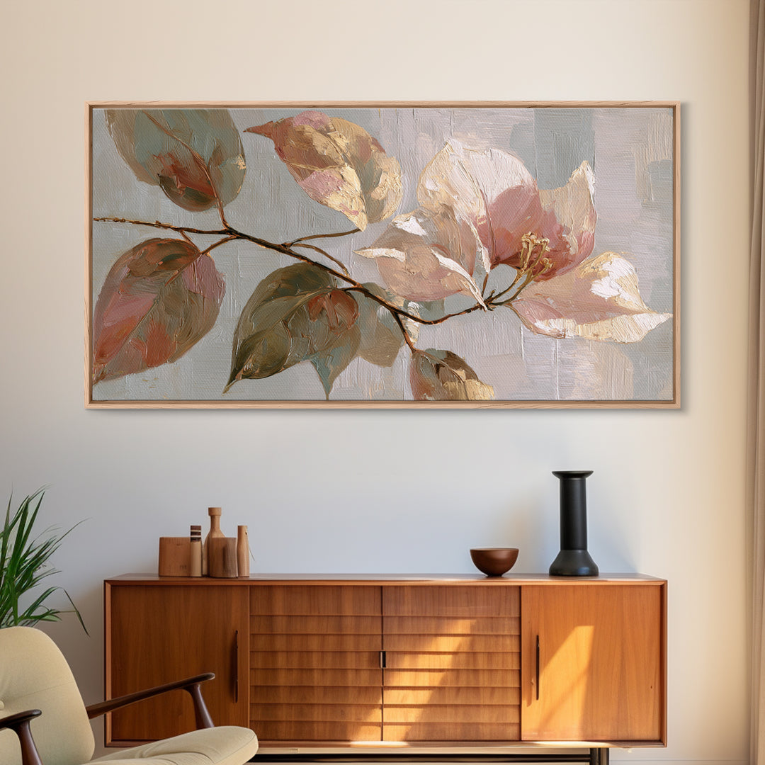 Large Botanical Print Canvas Print, Wall Art, Printable Wall Art, Living Room Decor, Oil Painting, Original Art, WAL-2x1-94