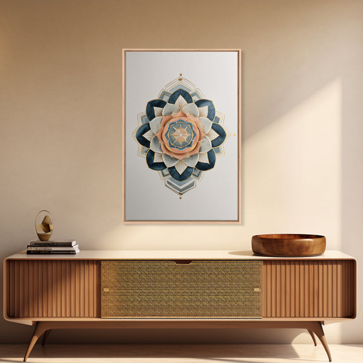 Sacred Geometry Mandala Canvas Print, Wall Art, Wall Hangings, Living Room Decor, Watercolor Art, Framed Wall Art, WAL-2x3-29