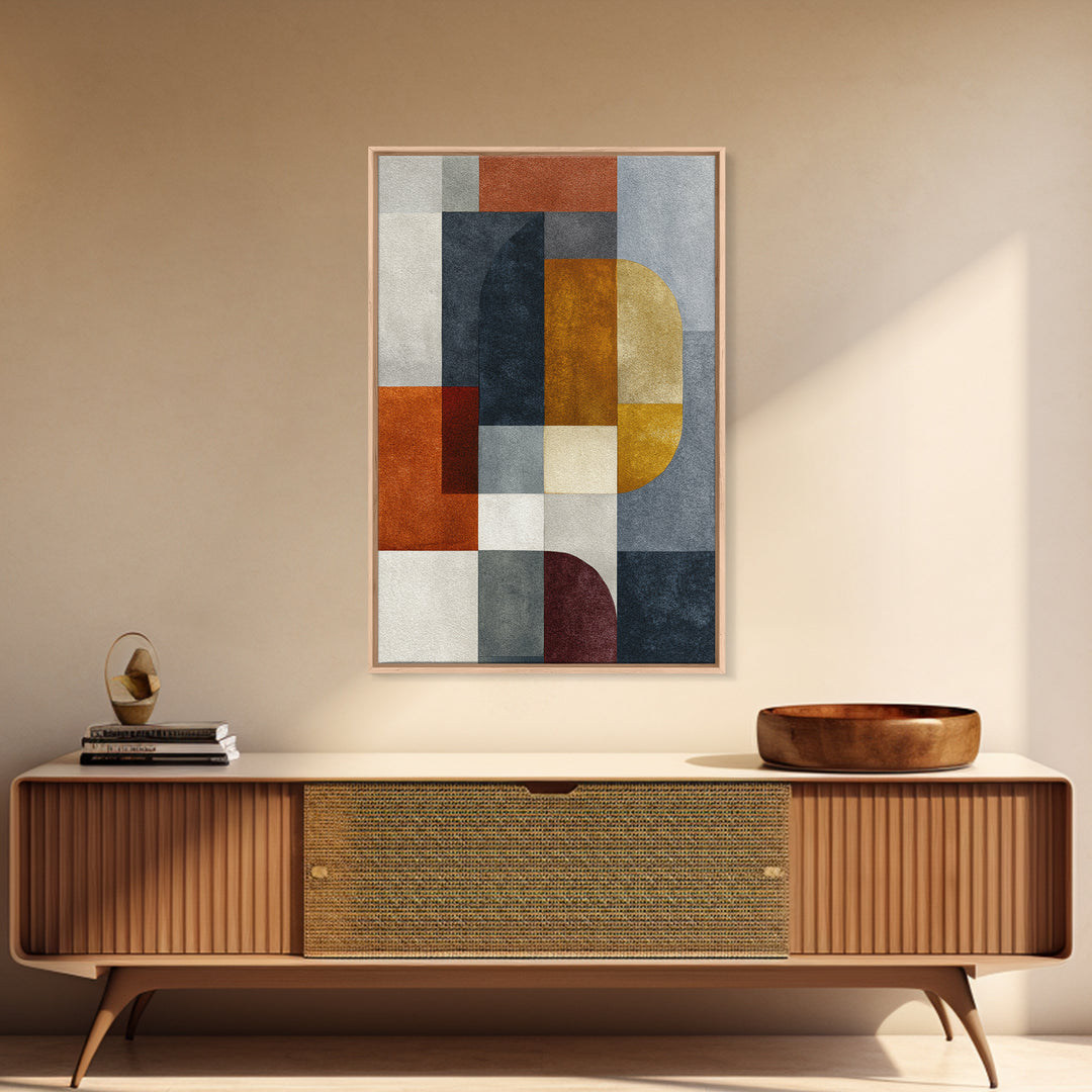 Modern Geometric Composition for Living Spaces Canvas Print, Wall Art, Abstract Wall Art, Living Room Decor, WAL-2x3-36