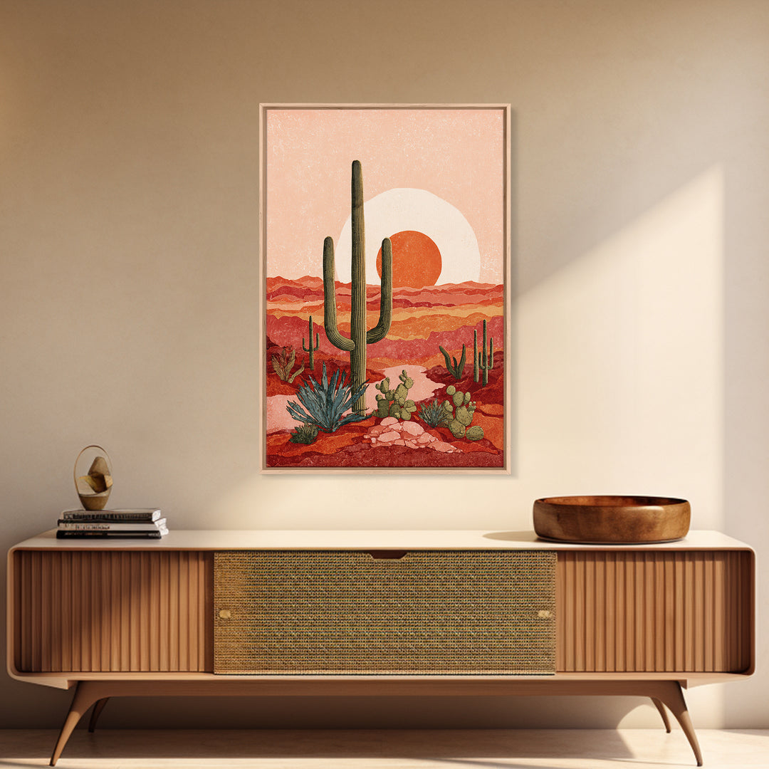 Desert Landscape in Warm Terracotta Tones Canvas Print, Wall Art, Canvas, Living Room Decor, Fine Art, Canvas Wall Art, WAL-2x3-39