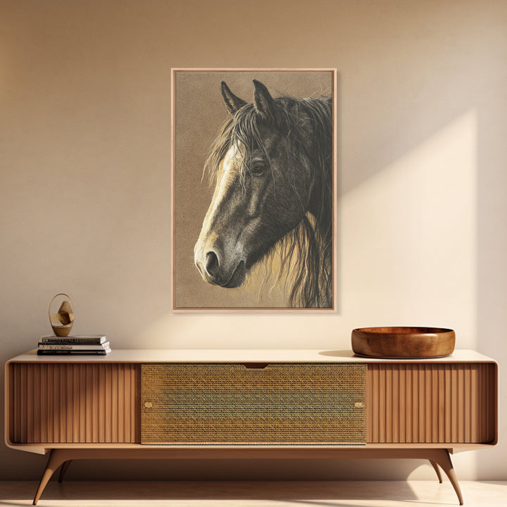 Wild Horse Portrait Canvas Print, Wall Art, Metal Wall Art, Living Room Decor, Fine Art, Digital Print, Wood Wall Art, WAL-2x3-45