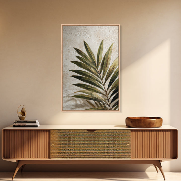 Tropical Palm Leaf Painting Framed Canvas Print, Wall Art, Home Decor, Living Room Decor, Fine Art, Digital Wall Art, WAL-2x3-48