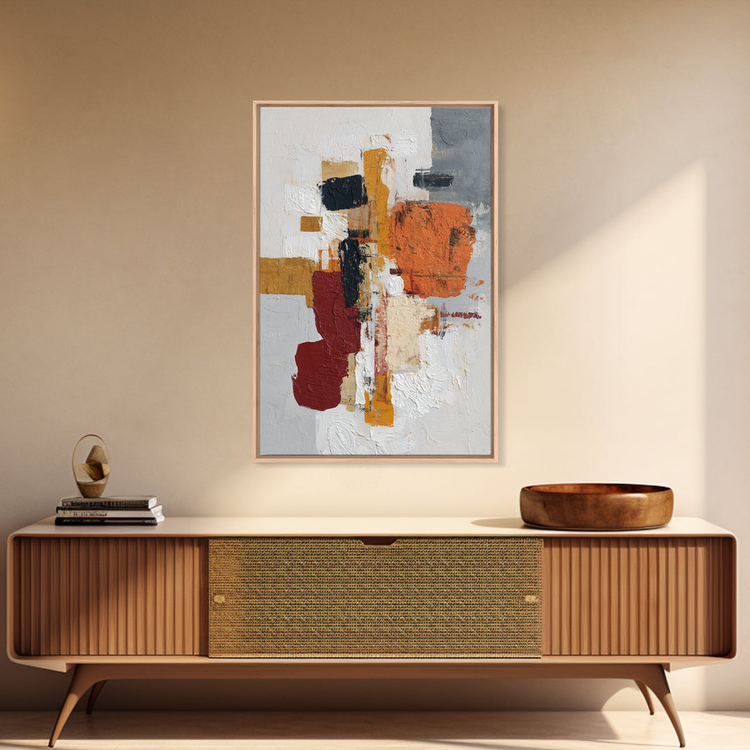 Statement Abstract with Bold Layered Brushwork Canvas Print, Wall Art, Framed Wall Art, Living Room Decor, Fine Art, WAL-2x3-57