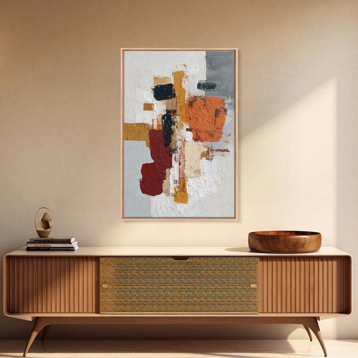 Statement Abstract with Bold Layered Brushwork Canvas Print, Wall Art, Framed Wall Art, Living Room Decor, Fine Art, WAL-2x3-57