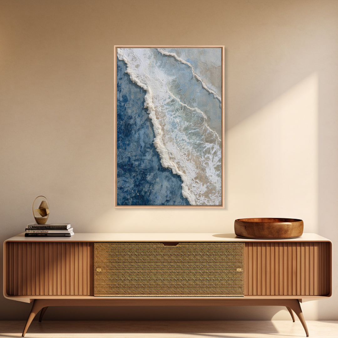 Coastal Aerial Water Study Canvas Print, Wall Art, Large Wall Art, Living Room Decor, Fine Art, Abstract Wall Art, WAL-2x3-67