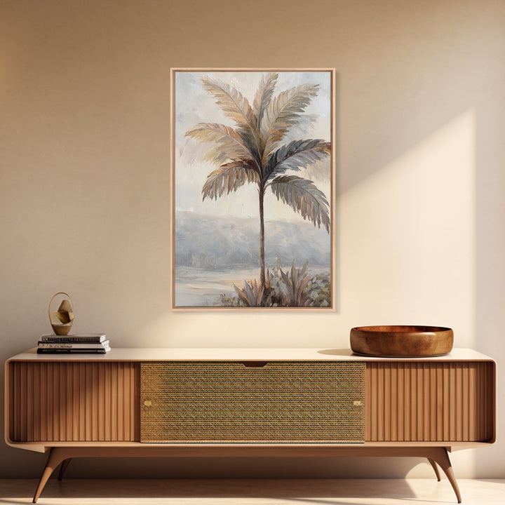 Tropical Palm Leaf Painting Canvas Print, Wall Art, Heart, Living Room Decor, Fine Art, Home Decor Gift, Original Art, WAL-2x3-72