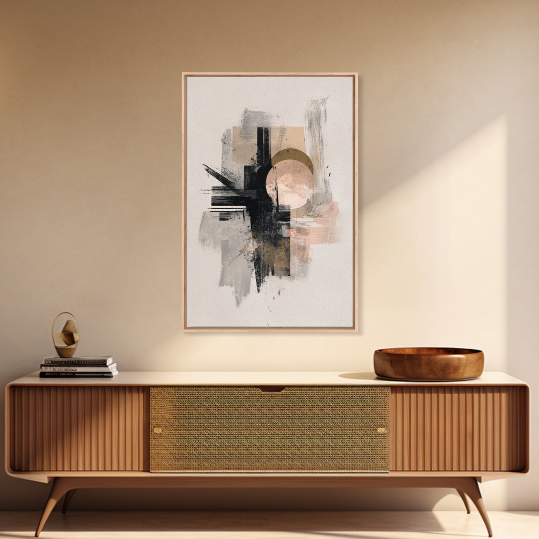 Statement Abstract with Bold Layered Brushwork Canvas Print, Wall Art, Canvas, Living Room Decor, Abstract Art, WAL-2x3-9