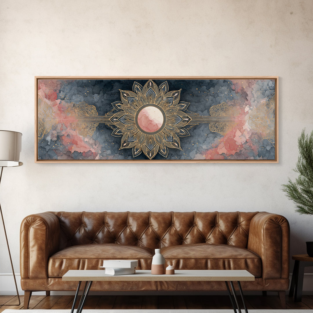 Sacred Geometry Mandala Canvas Print, Wall Art, Art Deco, Living Room Decor, Fine Art, Abstract Wall Art, Gallery Decor, WAL-3x1-13