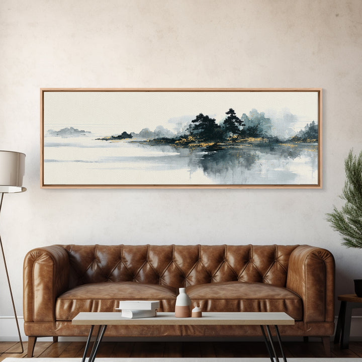 Monochrome Ink Crane Composition Canvas Print, Wall Art, Original Art, Living Room Decor, Fine Art, Modern Decor, WAL-3x1-16