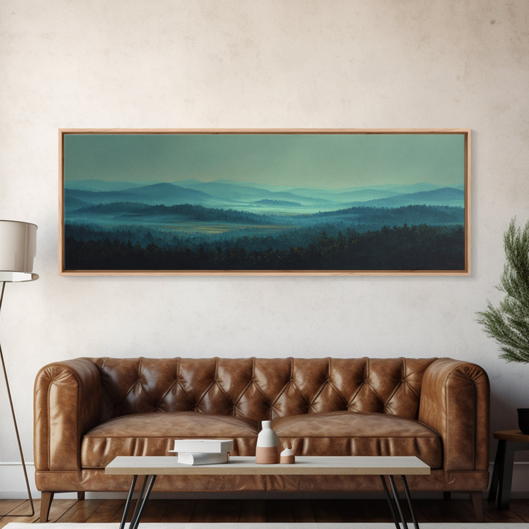 Moody Forest Landscape Framed Canvas Print, Wall Art, Canvas, Living Room Decor, Fine Art, Canvas Wall Art, Abstract Art, WAL-3x1-2