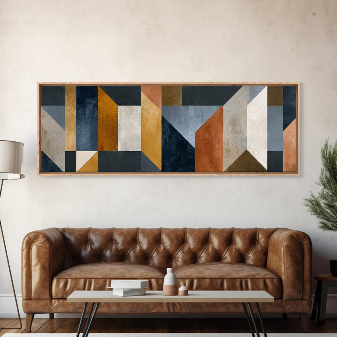 Modern Geometric Composition for Living Spaces Canvas Print, Wall Art, Prints Wall Art, Living Room Decor, Fine Art, WAL-3x1-20