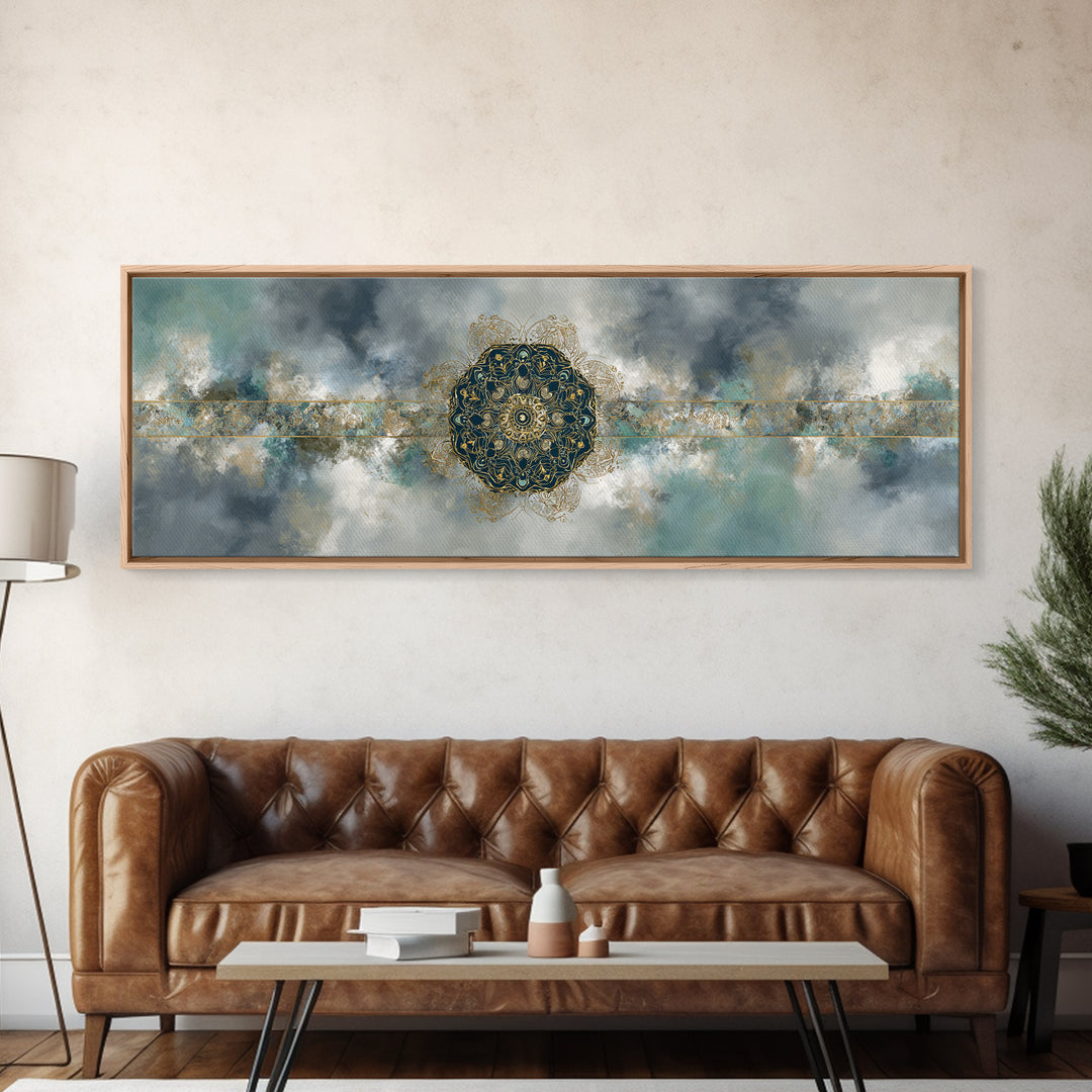 Sacred Geometry Mandala Canvas Print, Wall Art, Living Room Decor, Oil Painting, Minimalist Decor, Contemporary Art, WAL-3x1-61