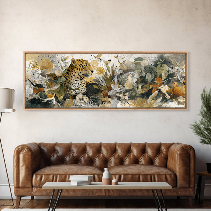 Whimsical Animal Portrait Framed Canvas Print, Wall Art, Contemporary Art, Living Room Decor, Fine Art, Mid Century Modern, WAL-3x1-63