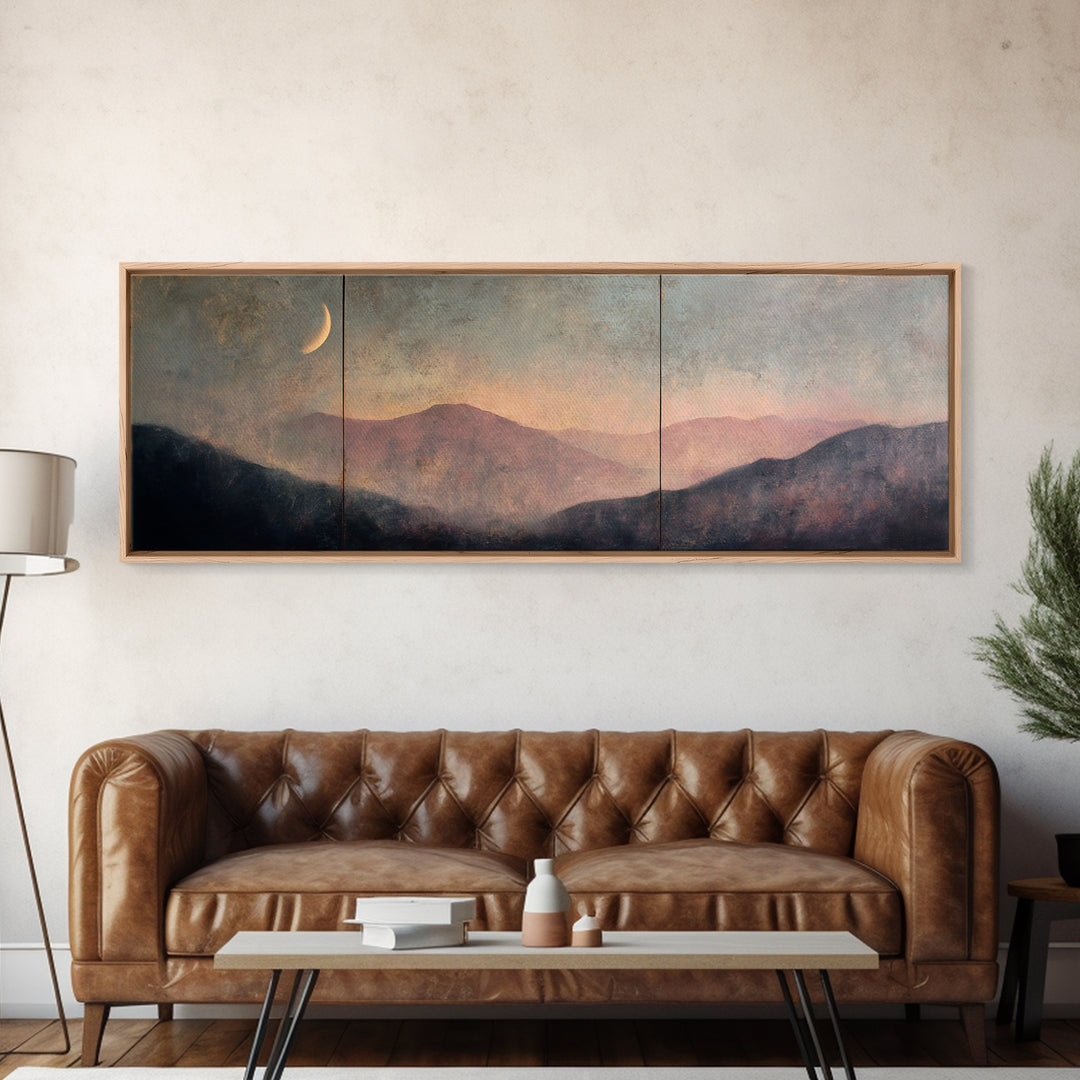 Statement Abstract with Bold Layered Brushwork Canvas Print, Wall Art, Abstract Wall Art, Living Room Decor, Abstract Art, WAL-3x1-65