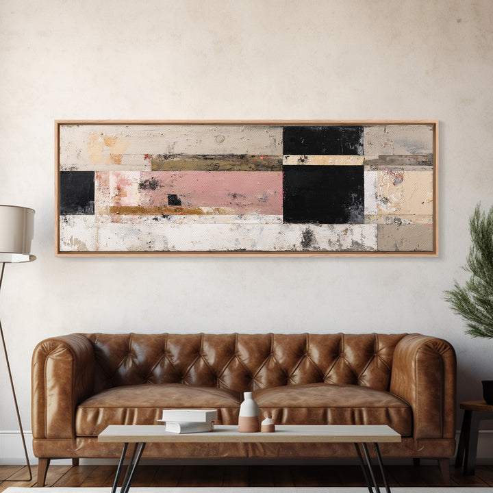 Modern Geometric Composition for Living Spaces Framed Canvas Print, Wall Art, Home Decor, Living Room Decor, Abstract Art, WAL-3x1-68