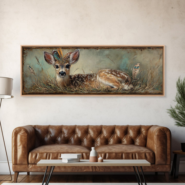 Whimsical Animal Portrait Framed Canvas Print, Wall Art, Wall Art Prints, Living Room Decor, Fine Art, Abstract Art, WAL-3x1-87