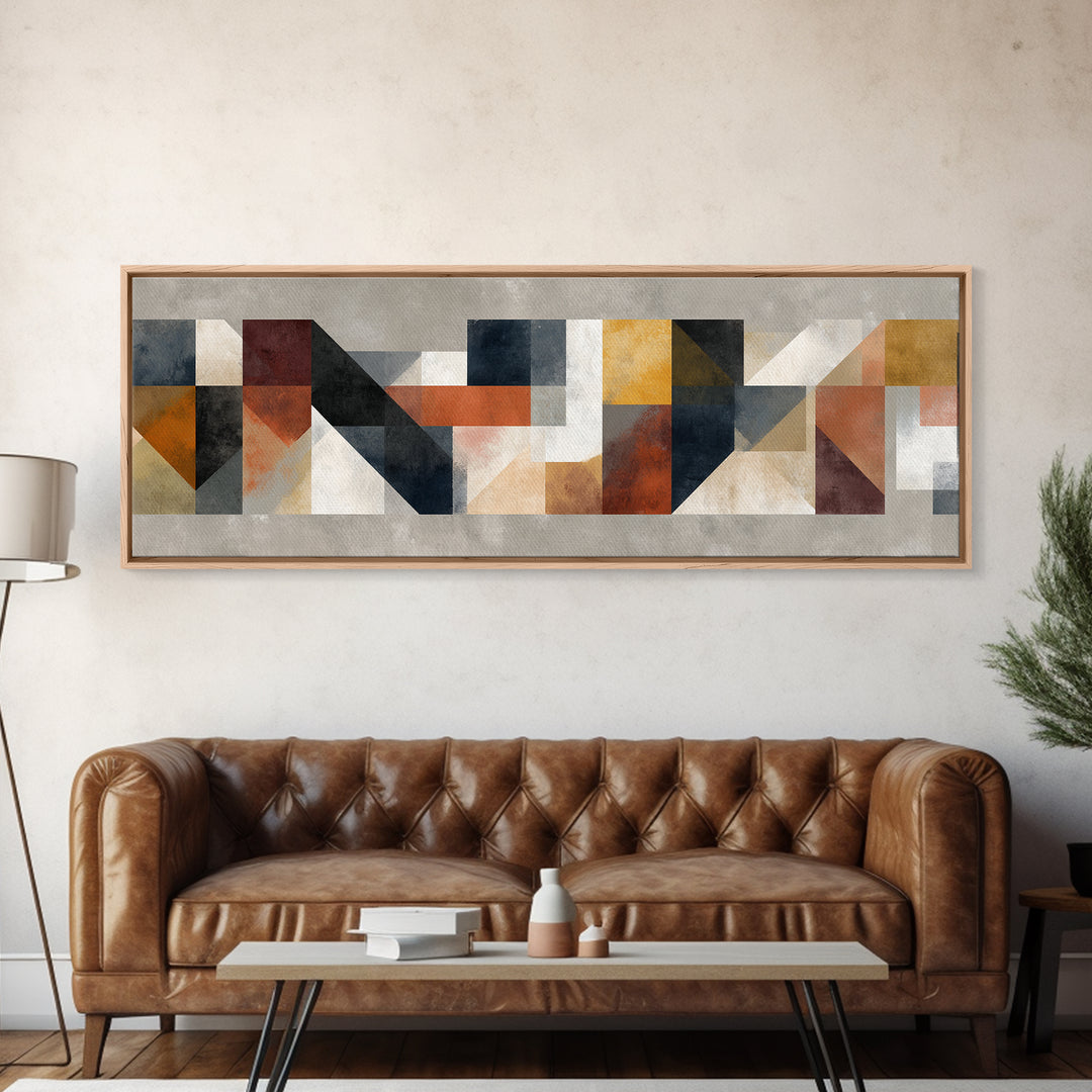 Modern Geometric Composition for Living Spaces Canvas Print, Wall Art, Heart, Living Room Decor, Fine Art, Home Decor Gift, WAL-3x1-92