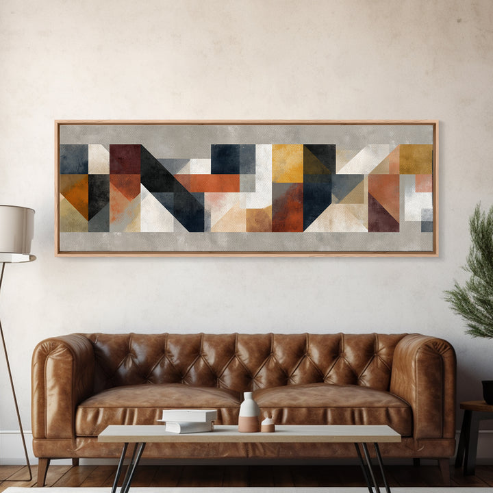 Modern Geometric Composition for Living Spaces Canvas Print, Wall Art, Heart, Living Room Decor, Fine Art, Home Decor Gift, WAL-3x1-92