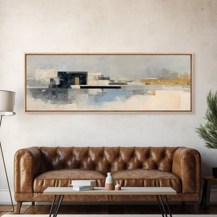 Black and White Architectural Study Canvas Print, Wall Art, Textured Painting, Living Room Decor, Fine Art, Wall Hangings, WAL-3x1-96