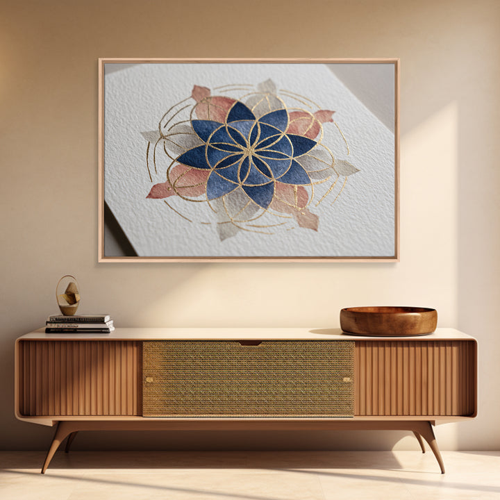 Sacred Geometry Mandala Canvas Print, Wall Art, Original Art, Living Room Decor, Fine Art, Modern Decor, Fine Art Print, WAL-3x2-1